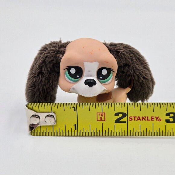 Littlest Pet Shop Basset Hound Dog Puppy Brown Fuzzy Ears #2413 LPS Hasbro 2007 - Picture 9 of 10